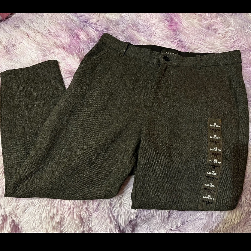 New never worn pacsun dress pants tapered leg grey Heather color pockets
